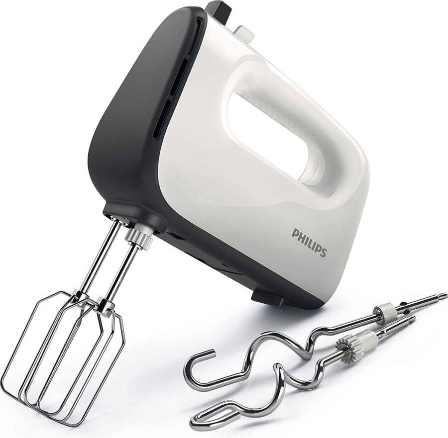 Handmixer Viva Collection 450 Watt 5 Snelheden Turbo stand Eenvoudige kloppermontage Kegelvormige klopper Eenvoudige ontgrendeling Met kneedaccessoire