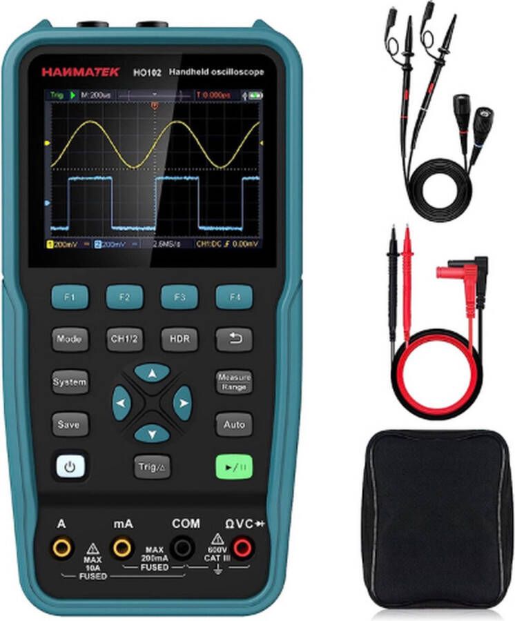Handoscilloscoop Oscilloscoop Multimeter Digitale Oscilloscoop 100Mhz Bandbreedte Automatische Kalibratiefunctie 2 Kanalen