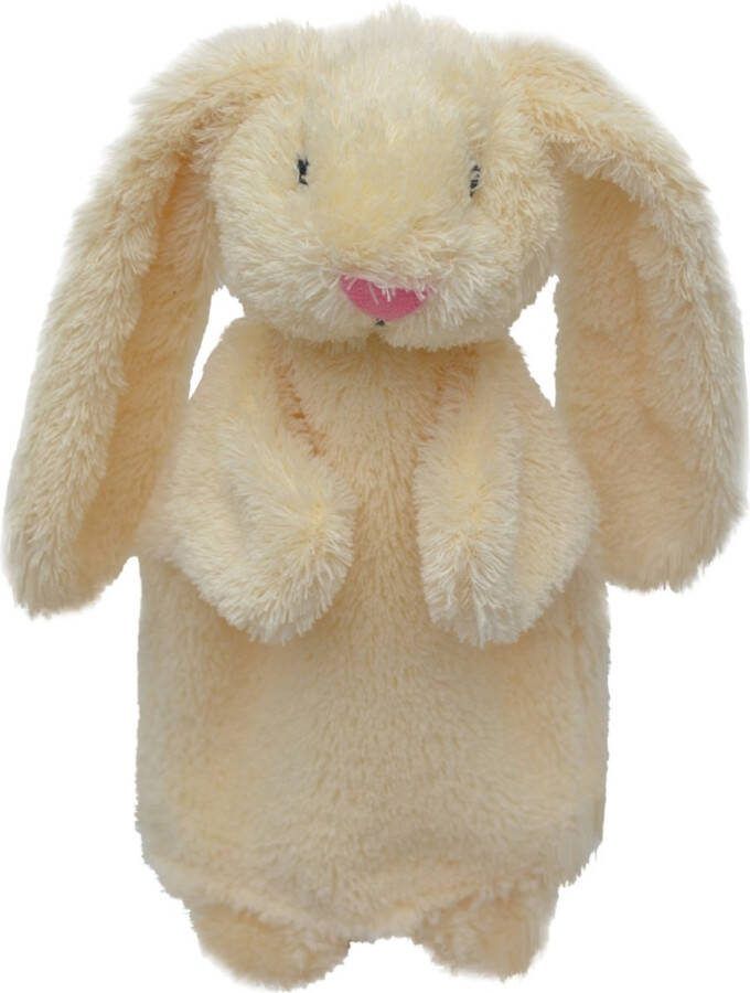Handpop en knuffeldoekje Konijn Haas Beige Bass & bass