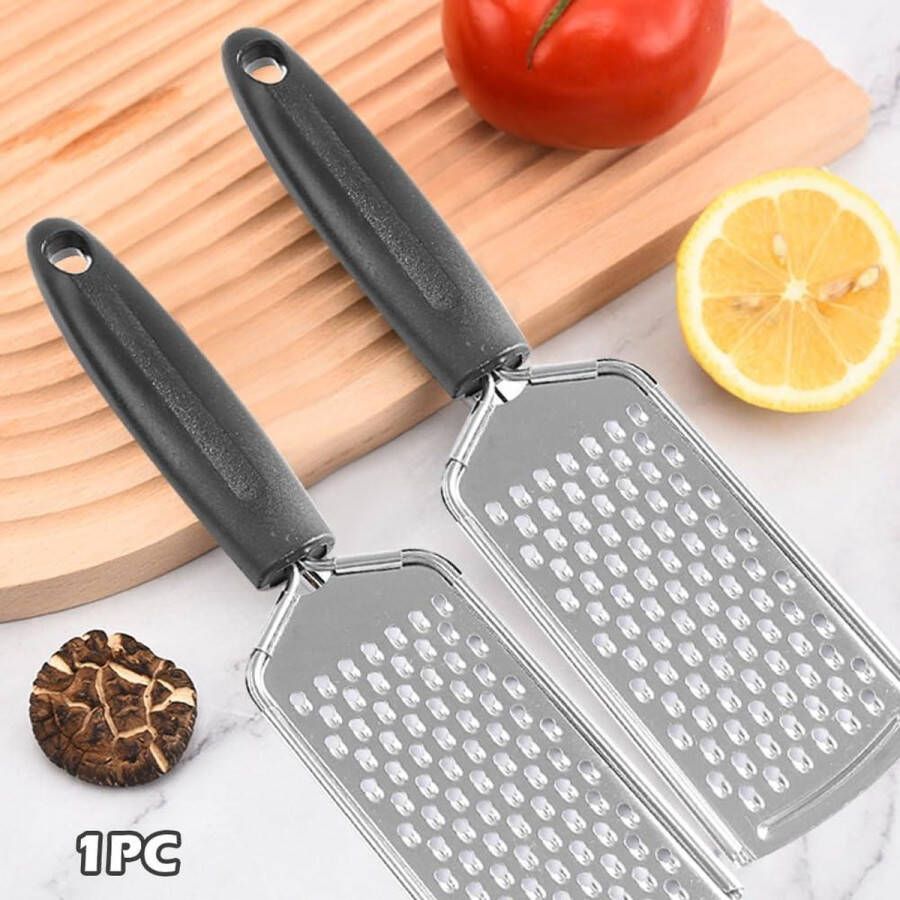 Handrasp met handvat vaatwasmachinebestendig harde kaas rasp citroen limoen chocolade noten gember knoflook zilver Raspen