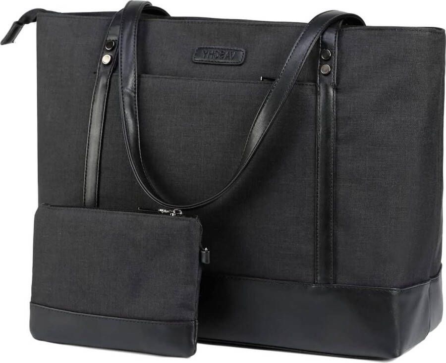 Handtas Dames Tote Bag Universiteit Schoudertas Dames Lichtgewicht Leer Laptoptassen voor Vrouwen 15.6 Inch Werk School Tote bag met rits