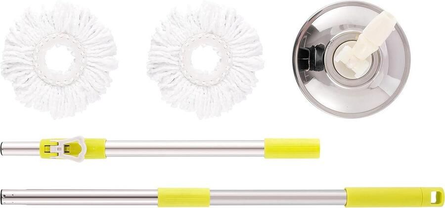 Handvat Set Home Cleaner Super Absorberende Microvezel Mop Heads Roestvrij Staal Verstelbare Hoogte Handvat (Lemon)
