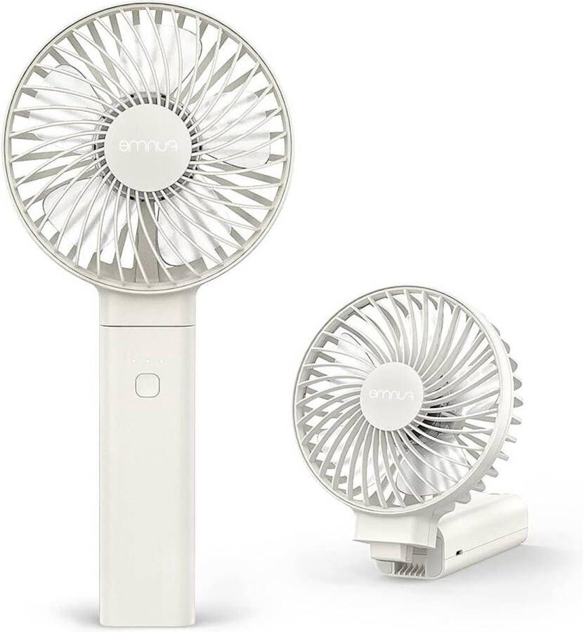 Handventilator Stille USB-Ventilator 4 Snelheden Mini USB Oplaadbaar Draagbare Ventilator 3350mAH Krachtig 17 Uur Langdurig Duurzaam Wit Op Reis Kantoor