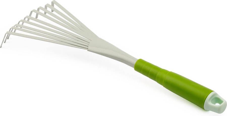 Handwaaierbezem van staal met 9 elastische tanden handhark voor bladeren onkruid gras bladbezem voor tuin kleine waaierbezem voor het reinigen werkbreedte 12 cm