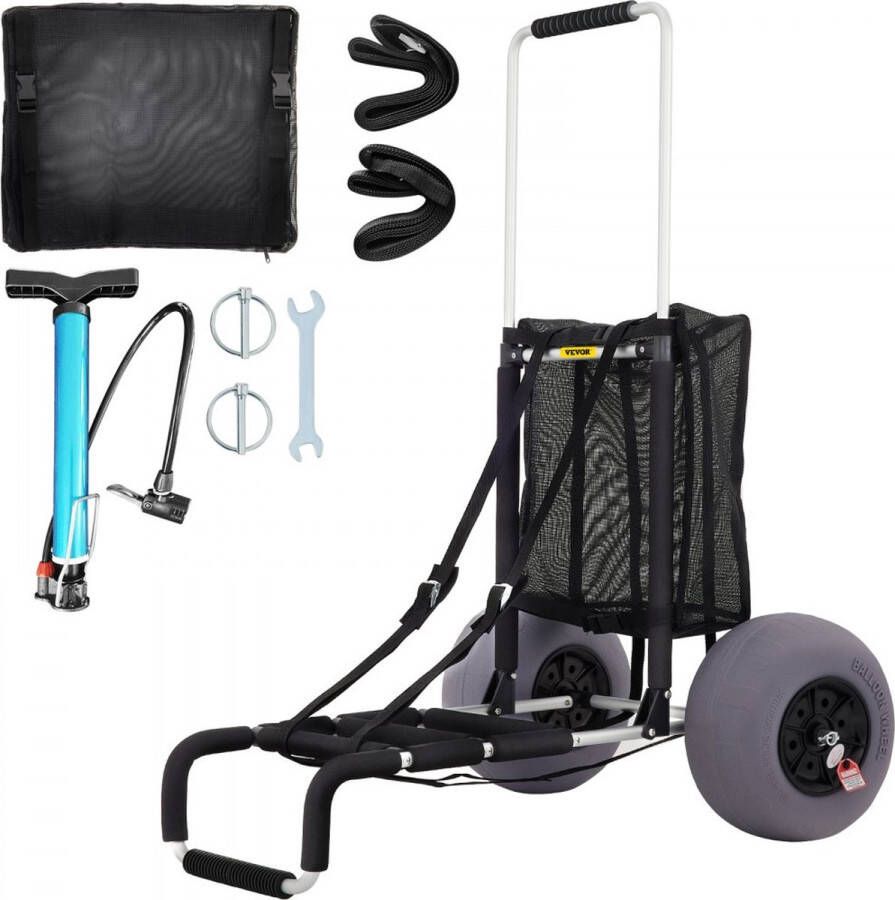 Handwagen Opvouwbare strandwagen Transportwagen 84 tot 131 cm Verstelbaar 58 4 x 38 1 cm Laadruimte Tuinwagen Strandwagen 75 kg Belastbaar voor alle terreinen buitenshuis Kamperen Winkelen Zwart