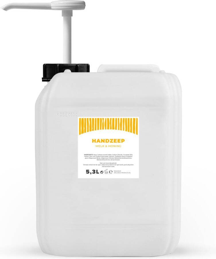 Handzeep Melk Honing Wit 5 3 Liter Met Pomp Jerrycan Navulling Q1