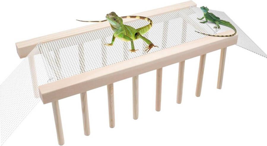 Hangbed hangmat schommel houten lizard bed zomerbed voor reptielen baarddraken luipaard gekko 31 x 13 x 10 cm