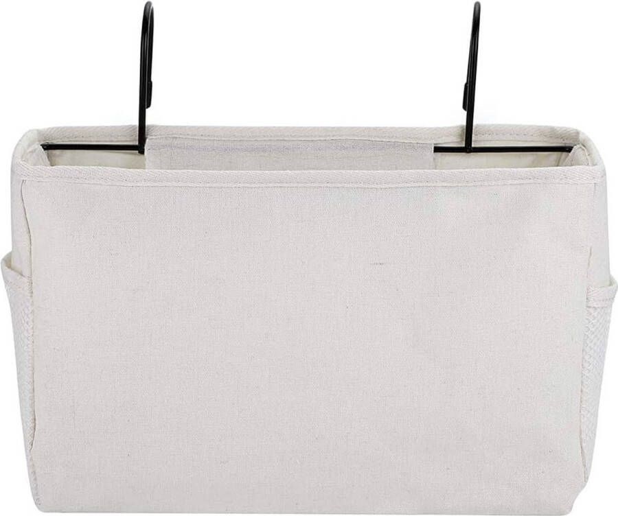 Hangend opbergidee langs het bed zakje studentenkamer organizer caddy bureau voor home office school slaapzaal stapelbed (wit)