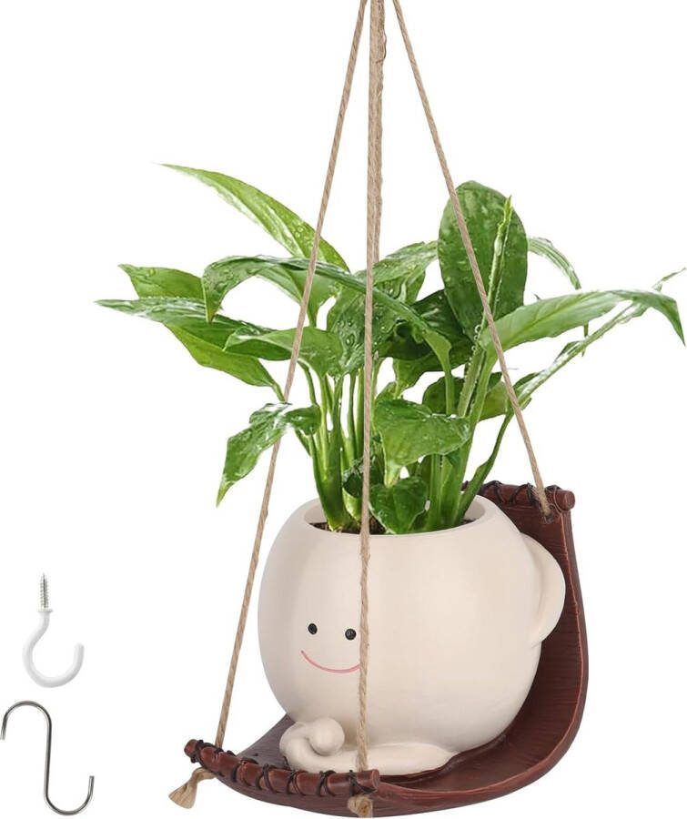 Hangende bloempotten met schommel hangende bloempot macramé hangbloempot schommel bloempotschommel bloempotten voor vetplanten binnen buiten tuin balkon decoratie