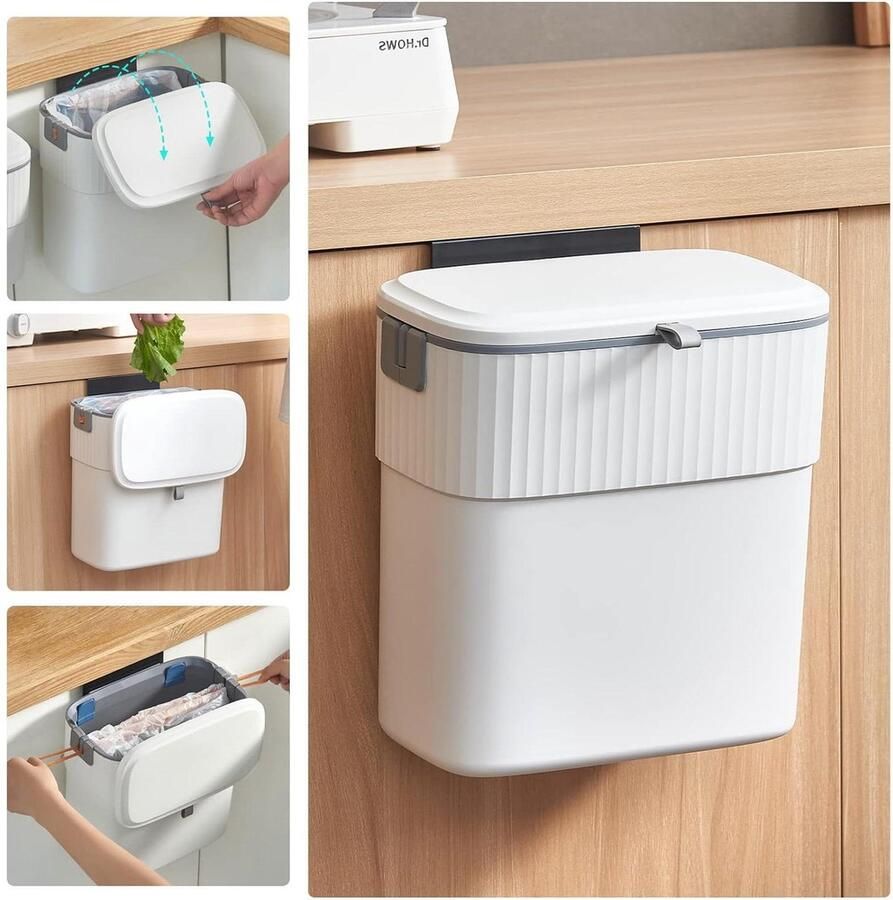 Hangende kleine afvalbak met deksel 25 gallon keuken compostbak onder gootsteen wandgemonteerde afvalbak vegetable waste bin