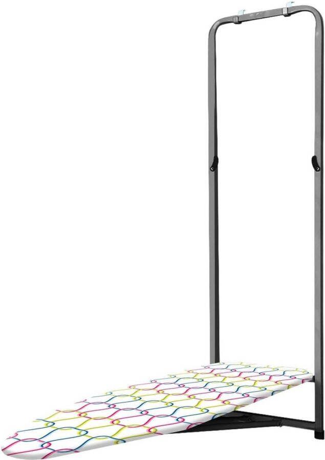 Hangende Kunststof Frame Strijkplank Gevoerde Overtrek Afneembaar & Wasbaar Hoogte Verstelbaar 135 x 39 cm Meerkleurig