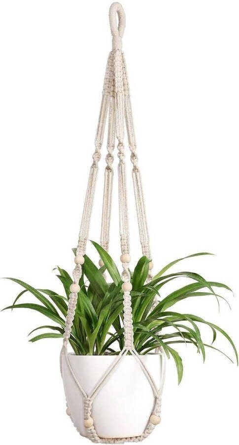 Hangende mand van katoenen touw 89 cm Boho plantenhanger voor binnen en buiten balkon tuindecoratie en plantenhouder