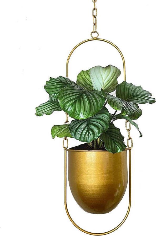 Hangende metalen plantenhanger boho moderne plantenhangers minimalistische wooncultuur goud