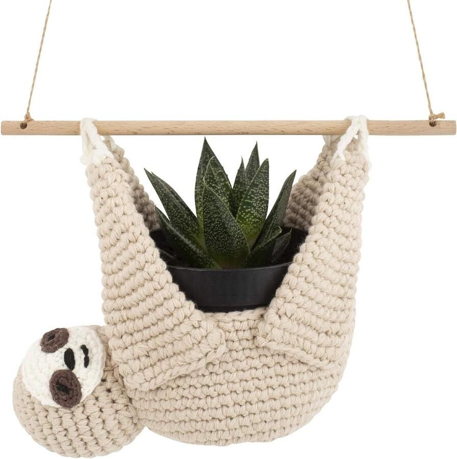 Hangende plantenbak luiaard Woondecoratie voor binnen en buiten Plantenhanger cadeau-idee Luiaardliefhebbers Dierenmuur plantenbak 10 cm