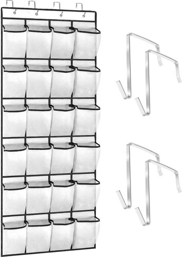Hangende Schoenenzak Organizer Boven Deur Opslag Grote Gaaszakken Smalle Kast Badkamer Organizer Wit 145 x 56 cm Schoenenzak hangende