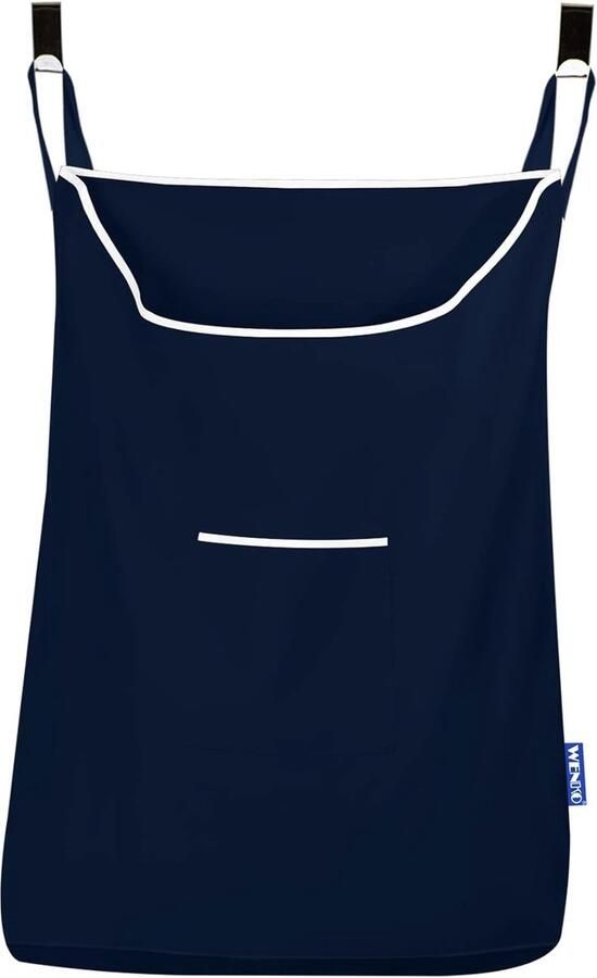 Hangende wasmand met haken badkamerkast ruimtebesparende opbergruimte wandmontage 10 x 52 x 81 cm marineblauw