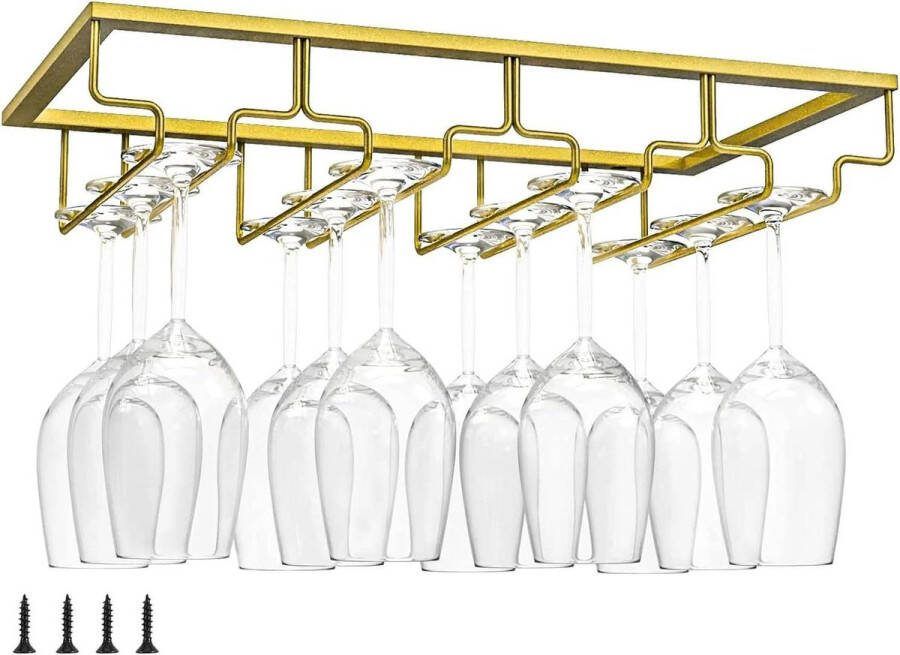 Hangende wijnglashouder Gouden wijnglashouder Stemware rekken Kast wijnglashouder Viervoudig goud Familie restaurant Hotel Bar 40 x 225 cm