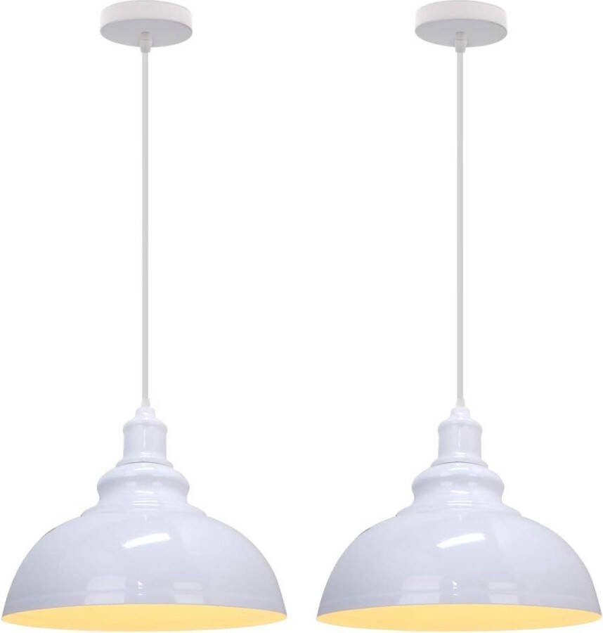 Hanglamp industriële kroonluchter plafondlamp vintage E27 retro keuken eetkamer wit