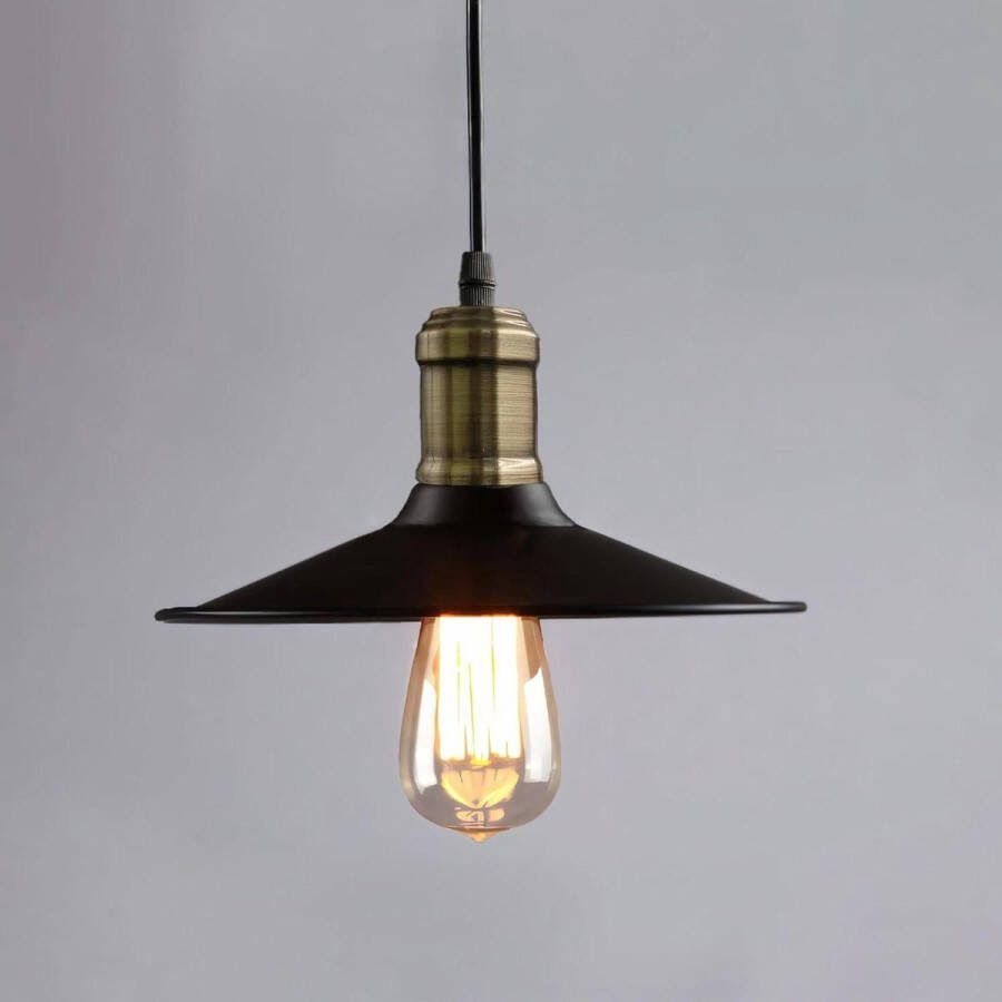 Hanglamp Vintage Industriële Kroonluchter Retro E27 Plafondlamp voor Eetkamer Woonkamer Keuken Bar 22 cm Zwart