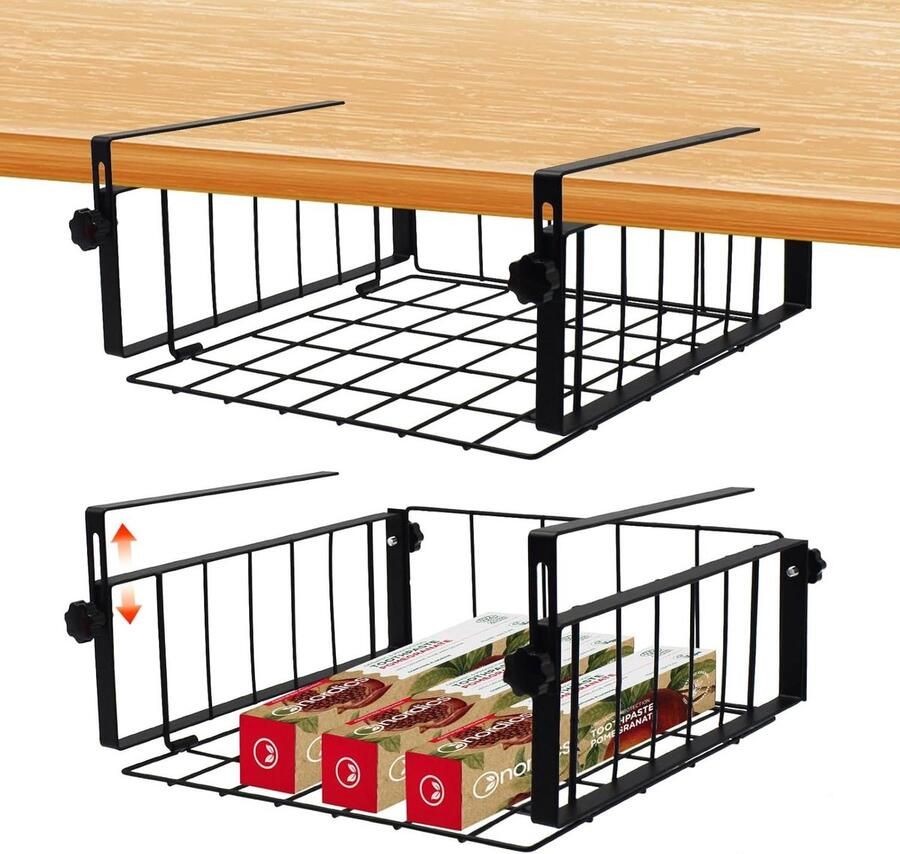 Hangmanden keuken 2 stuks kastmanden draadmand metaal opbergmand ophangmand bureau zwart
