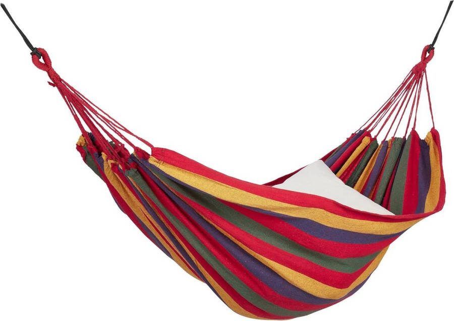 Hangmat 150 kg BxD 270 x 150 cm katoen kleurrijk voor binnen en buiten