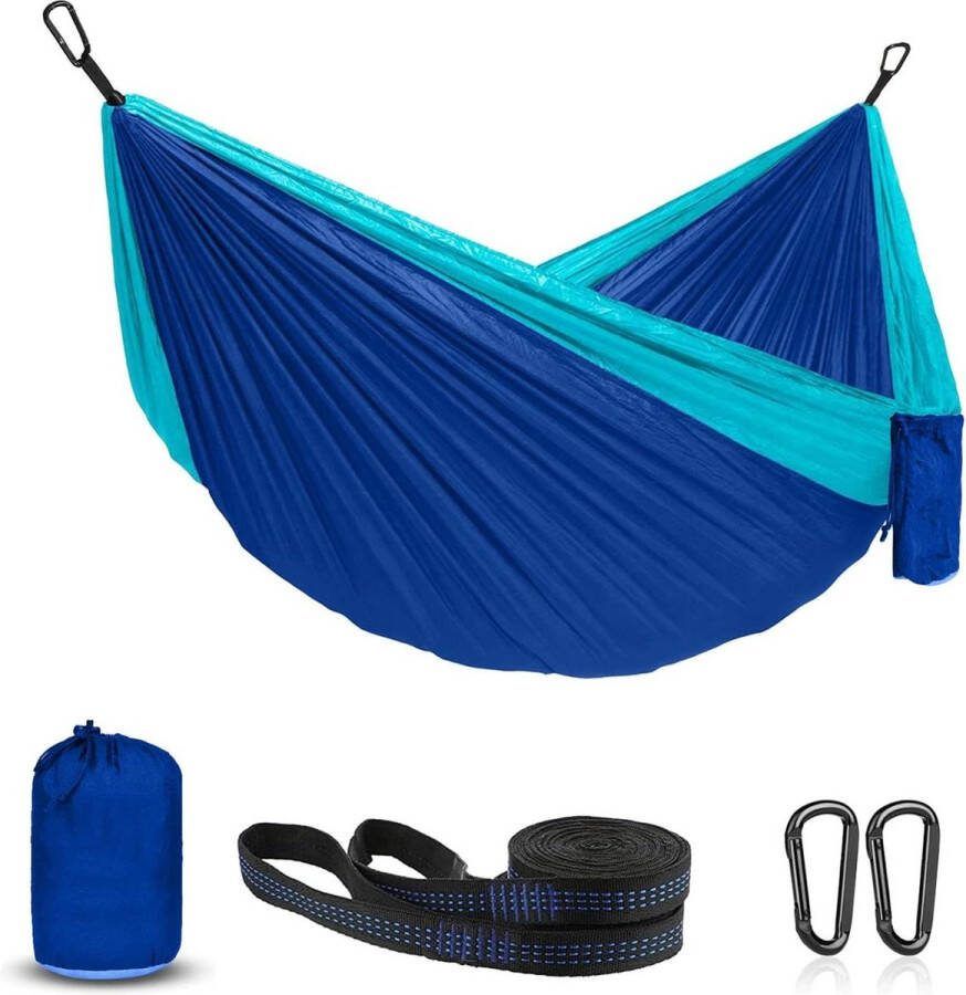 Hangmat Draagbaar voor Kamperen en Outdoor Activiteiten Parachute Hangmat voor Wandelen en Backpacken 210D Nylon Schommel voor Tuin Picknick en Reizen Blauw Hemelsblauw