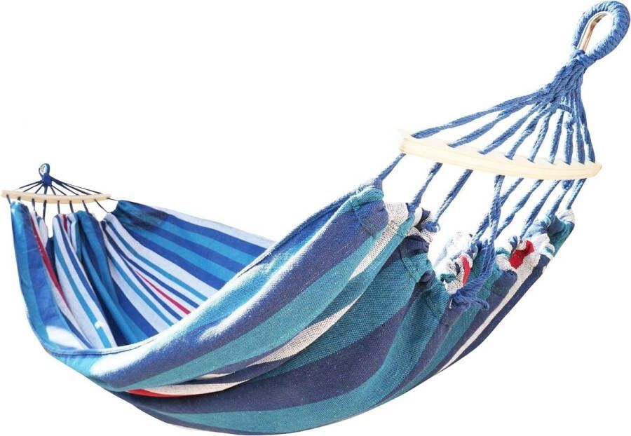 Hangmat exterieur katoen 200x150 cm max belasting 200 kg duurzaam slijtvast dichtheid 300 g m² robuuste touwen hangmat 2 person