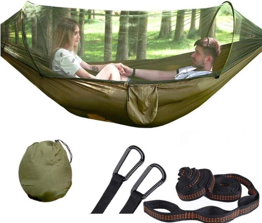 Hangmat met klamboe Grote pop-up parachute 2 personen Lichtgewicht Kamperen Backpacken Survival Outdoor Achtertuin Wandelen