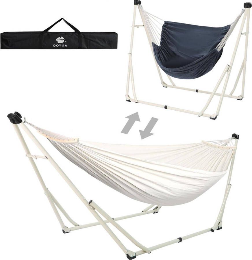Hangmat met spreidstok draagbare hangmatstandaard voor outdoor en indoor gebruik tuin terras camping deck Hangmat met spreidstok