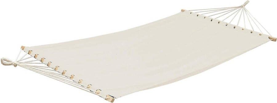 Hangmat met spreidstok XXL Staafhangmat 200x120 Beige dubbele Hangmat Tuinhangmat 2 personen Hangmat met spreidstok