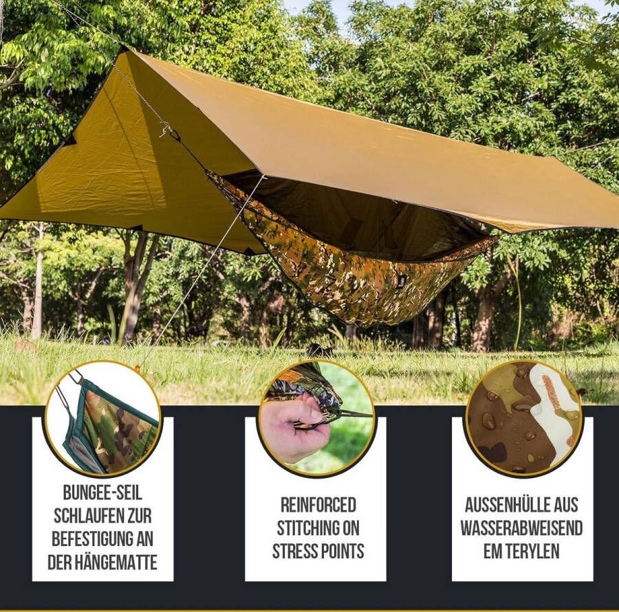 Hangmat onderdeken isolatiemat warmtebescherming ultralicht outdoor wandelen kamperen 280 x 120 cm camo
