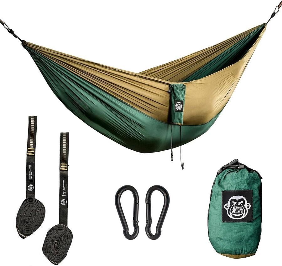 Hangmat ophangset 275x140 cm outdoor reizen trekking camping reishangmat strand voor tuin