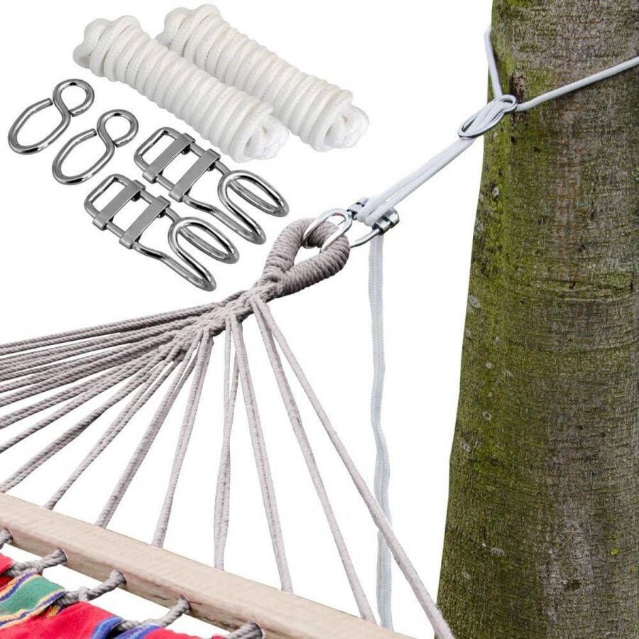 Hangmatbevestiging voor bomen 6 meter lang flexibele ophangset tot 160 kg
