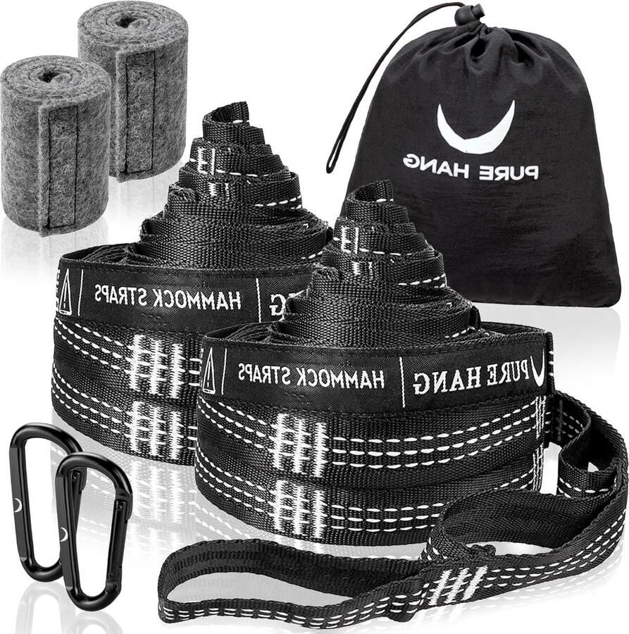 Hangmatbevestiging voor hangmat boom ophangset outdoor camping reizen complete set wit
