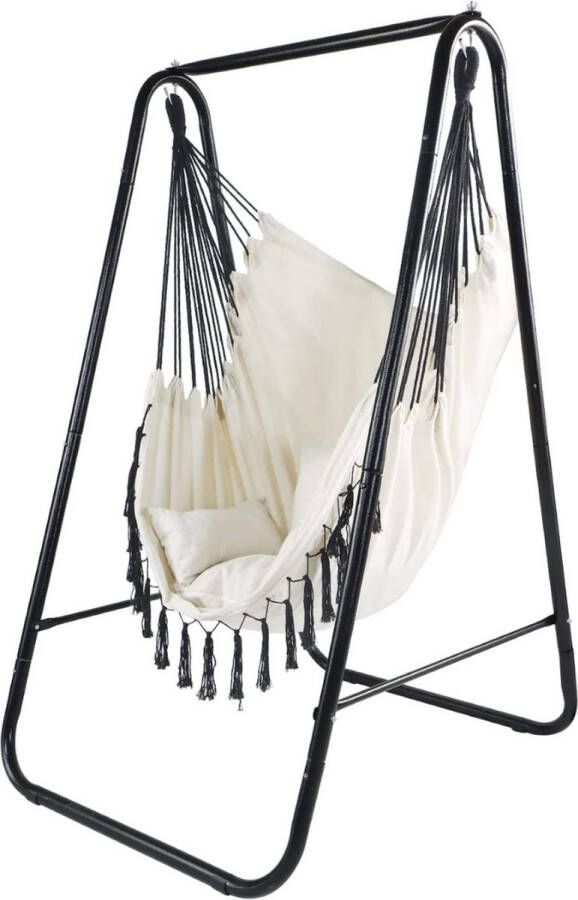 Hangschommel Hangstoel Hangmat Hangstoel met frame 3 kussens tot 100 kg voor binnen en buiten voor in de tuin