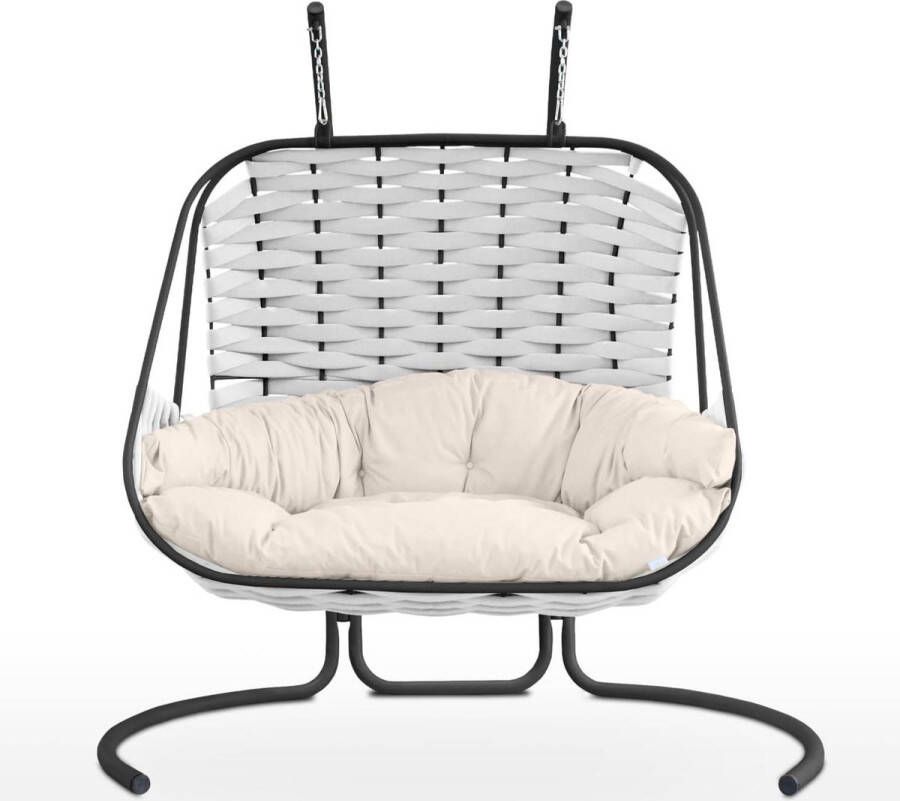 Hangstoel cocoon Dubbele stoffen schommelstoel met handgeweven schuim voor binnen en buiten Dubai EvergreenWeb zelfdragend zachte kussens hangstoel cocoon