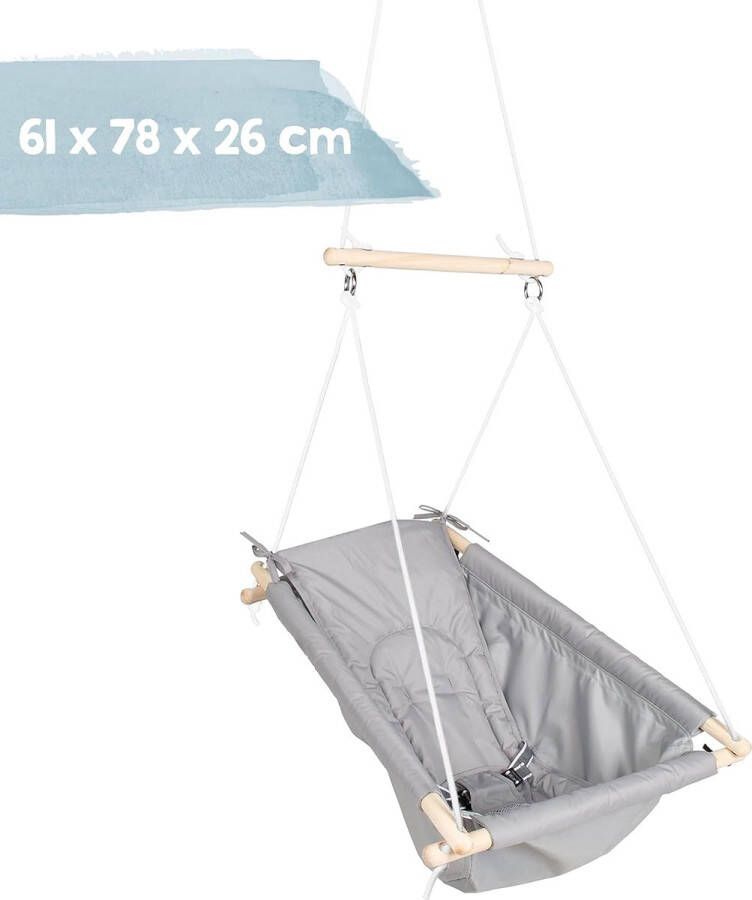 Hangstoel kinderschommel taupe grijze hangschommel verstelbaar van schommelstoel tot schommelstoel hangstoel tot ca. 6 jaar of 30 kg