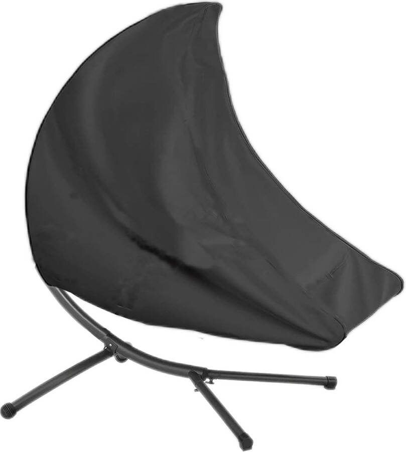 Hangstoelhoes 600D beschermhoes voor schommelstoel zwevende hoes waterdicht met gespriem tuinmeubelafdekking voor hangstoel zwart (200 x 120 x 200 cm)
