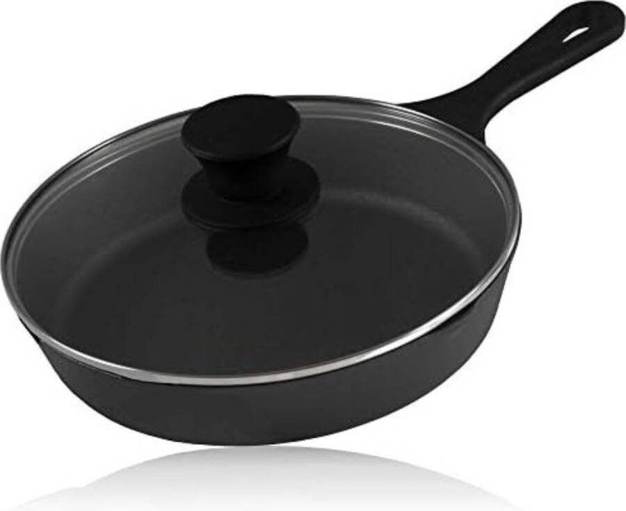 Hapjespan 28cm met deksel voor inductie