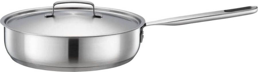 Hapjespan Hapjespannen met Deksel PFAS Vrij 28cm Zilver