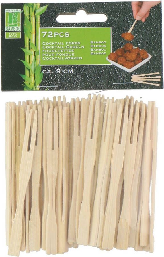 Merkloos Hapjes sate prikkers spiesjes bamboe hout 72x stuks 9 cm amuse bbq feestje prikkers (sate)