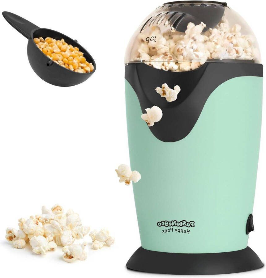 Happy Pops Popcornmachine Popcornmaker Groen Popcorn in 3 minuten Huisgemaakt popcorn bowl