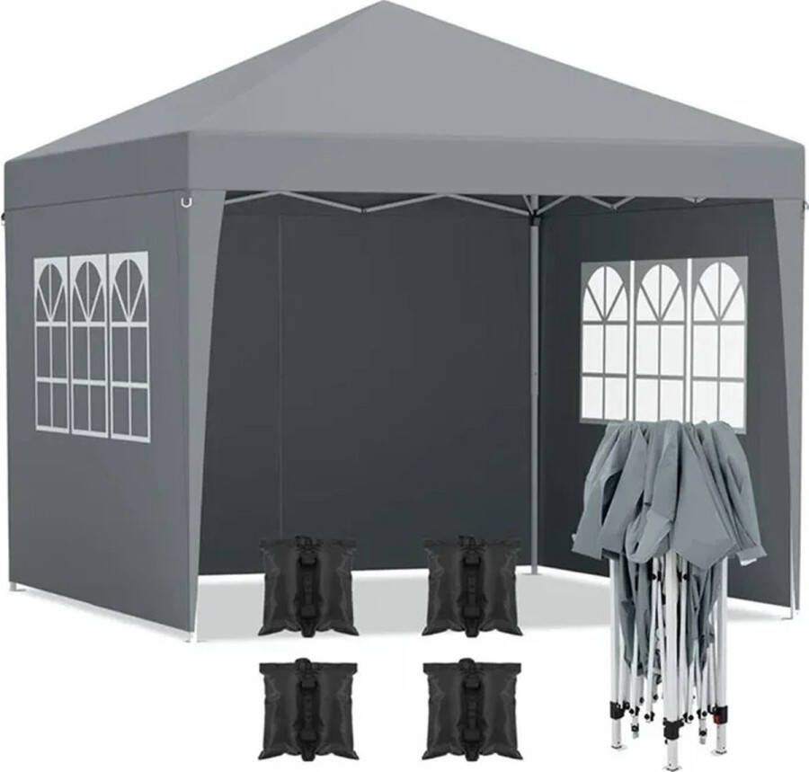 Happyment Partytent met zijwanden Partytent Opvouwbaar Easy up Paviljoen Waterdicht weerbestendig