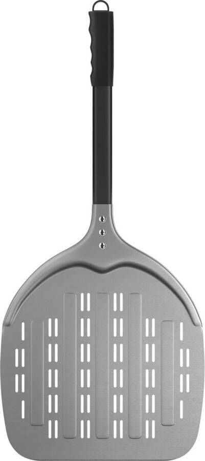 Hard Anodized Aluminum Perforated Metal Pizza Shovel- Bread Scoop for Homemade Pizza Bread 30 cm