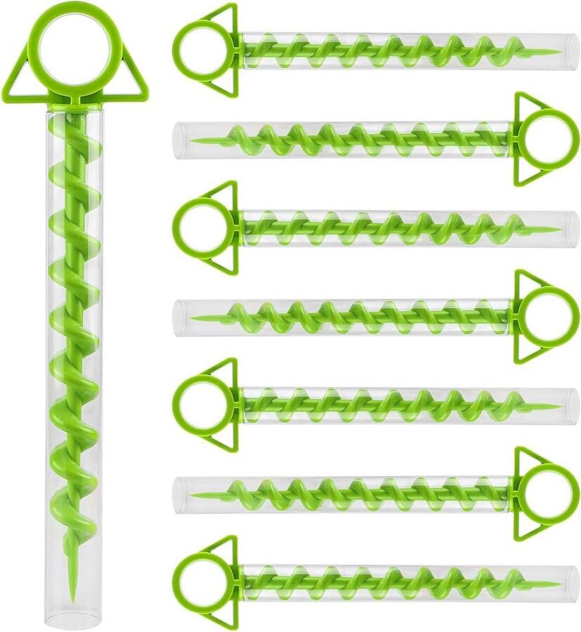 Haringen tent schroefharingen camping zandharingen strand kunststof 29 cm strand zandanker tent grondankers trampoline grondanker 8 transparante kunststof buizen