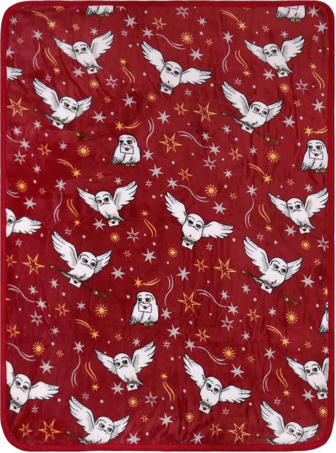Harry Potter Hedwig Bordeauxrode warme fleece deken sprei 120x150 cm
