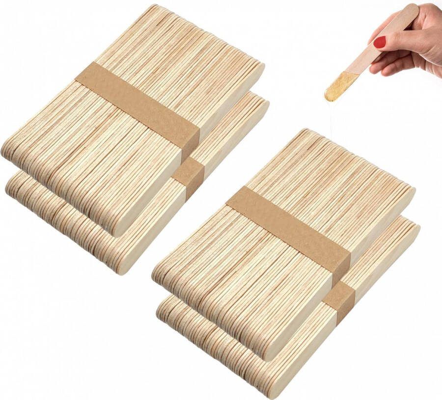 Harsspatel Houten Hars en wax spatels 200 stuks wegwerp 125mm x 10mm x 2mm wax spatel Harsspatel Wax Beans Ontharen Waxen voor ontharing wenkbrauwen