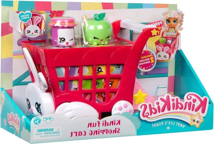 Hazendesign winkelwagentje speelset met wiebelende oren en 2 shopkin-accessoires kleurrijk meerkleurig poppenaccessoires 50001