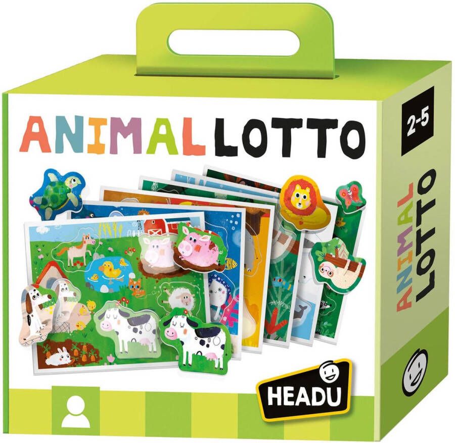 Headu Educatief spel voor kinderen Animal Lotto Bingo Engels