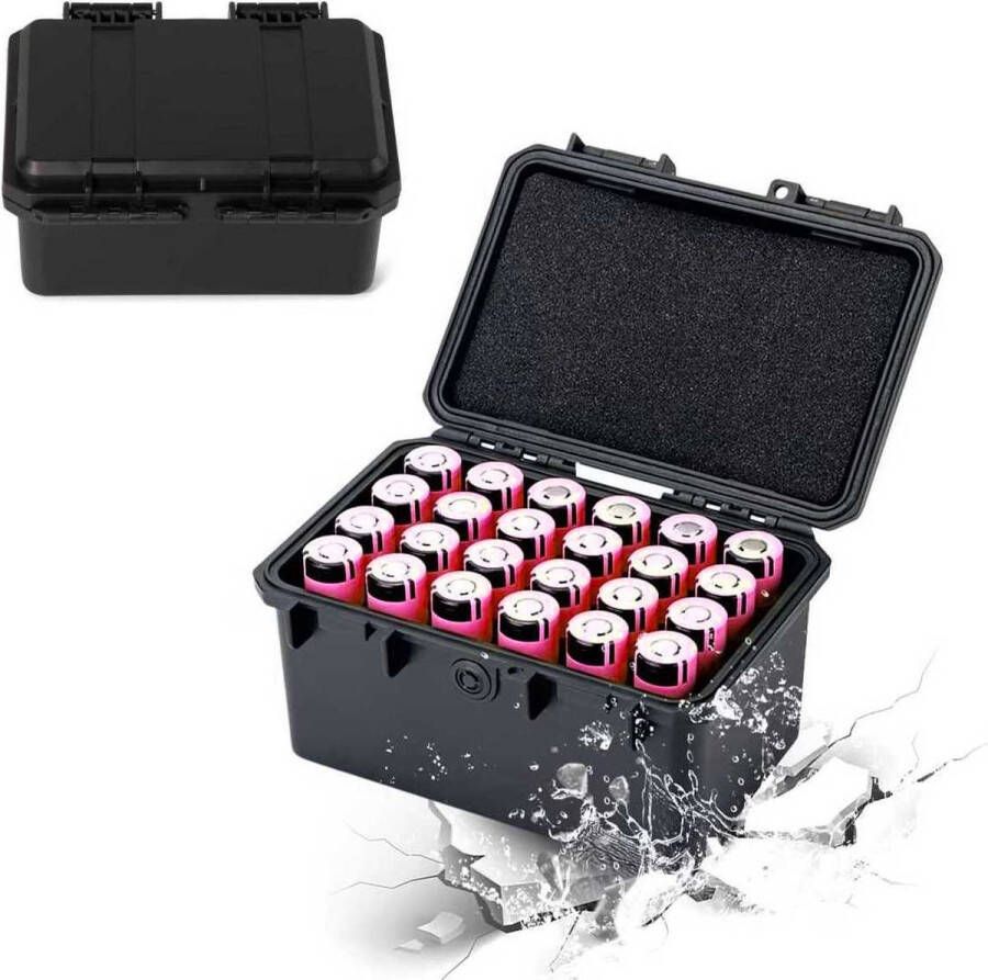 Heavy Duty Batterijen Opbergkoffer met Afmetingen 155 x 120 x 76 mm Verwijderbaar Schuiminterieur voor Batterijen & Elektronica Waterdichte en Schokbestendige Bescherming voor Veilige Opslag & Transport